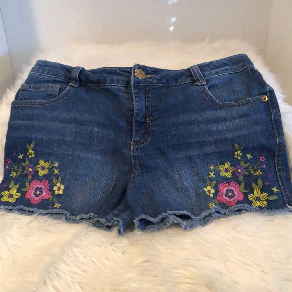 Cat&Jack Floral Embellished Jean Shorts